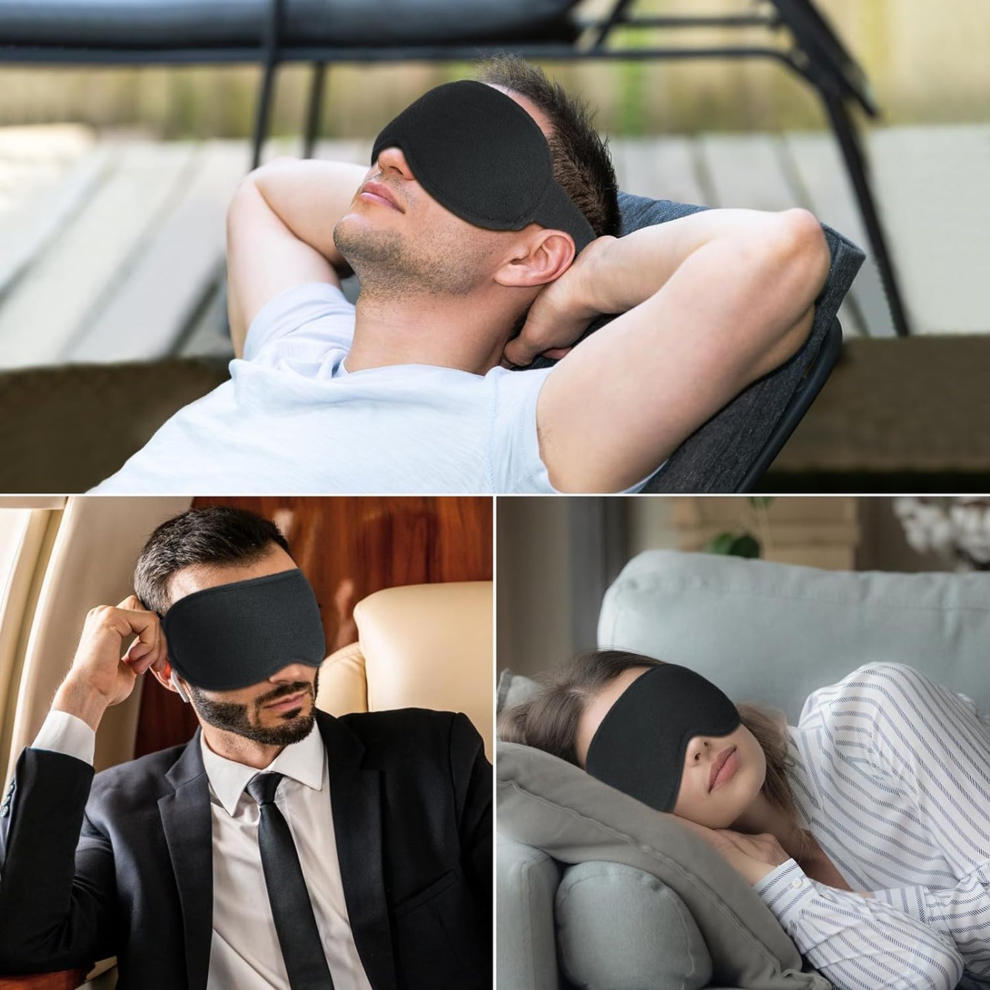 100% Blackout Sleep Mask, Zero Pressure Eye Mask for Sleeping Women Men - Ergonomic Design 3D Cutout Eye Movement and Eyelash Friendly Night Blindfold, Ultra Soft and Comfortable for Sleeping